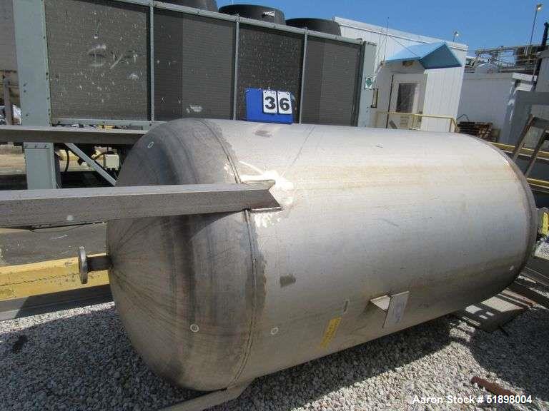 Used-Tank, Stainless steel, Approximately 325  Gallon, 3' diameter x 6', Dished heads. s/n 347, Yr. 1995.